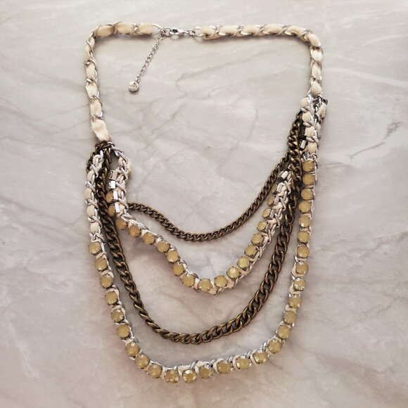 Chico's Jewelry - ✨ Chico's Rhinestones Crystal Ribbon Multi Chain Necklace ✨